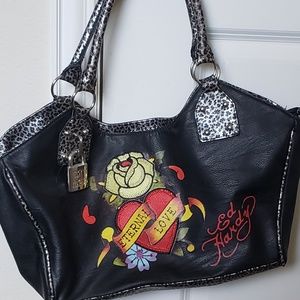 Posh, Beaded & Animal Print Ed Hardy Large Bag